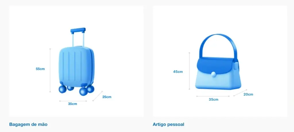 bagagem de mao medidas Medidas bagagem de mão